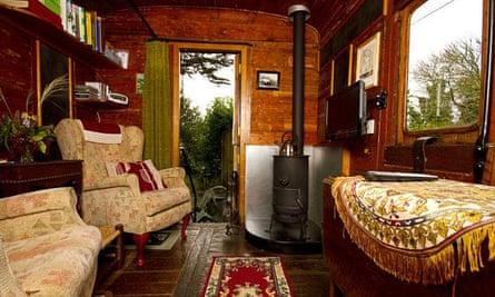 Old Luggage Van accommodation, St Germans, Cornwall.