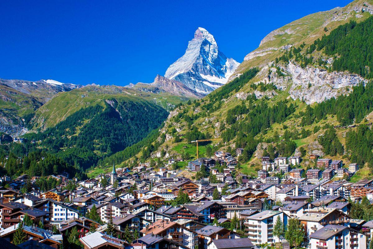 View of the famous mountain village of Zermatt with the Matterhorn in the background, Switzerland - © stevengaertner / Fotolia