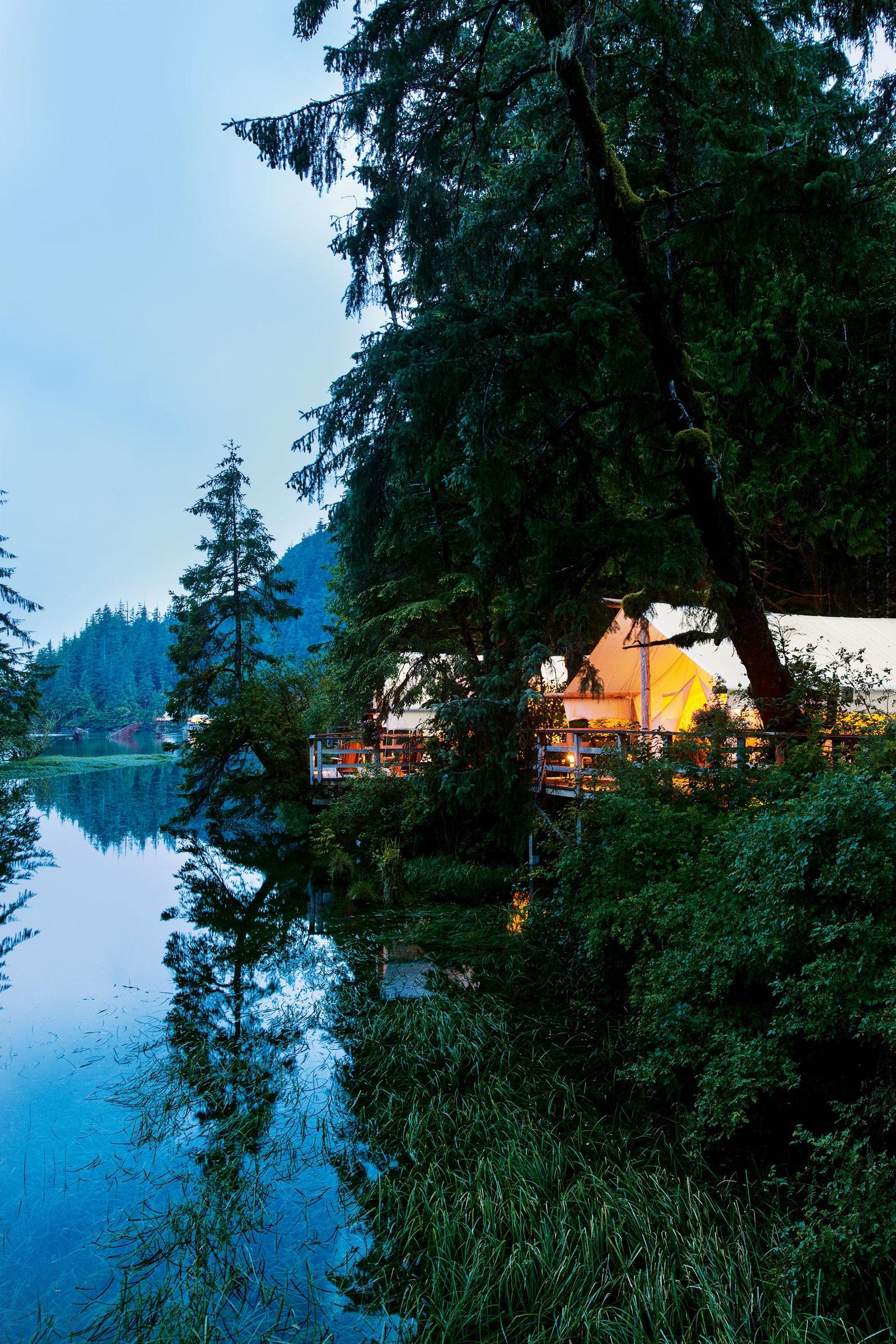 Water front tents at Clayoquot