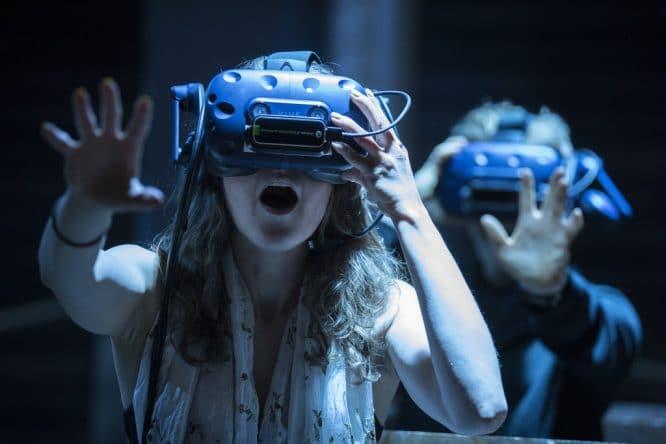 Two girls involved in the War of the Worlds Immersive Experience – one of the best VR experiences in London